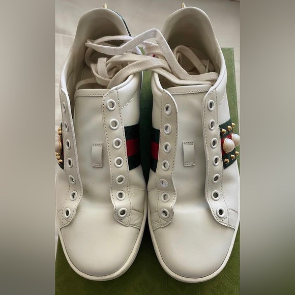 Gucci Pearl Studded ace sneakers - Picture 5 of 6